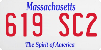 MA license plate 619SC2
