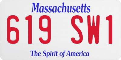 MA license plate 619SW1