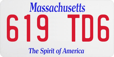 MA license plate 619TD6