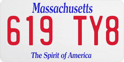 MA license plate 619TY8