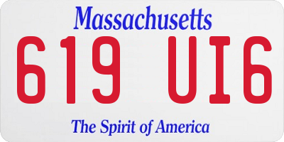 MA license plate 619UI6