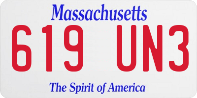 MA license plate 619UN3