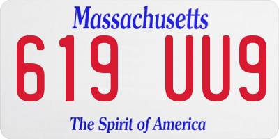 MA license plate 619UU9