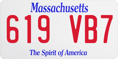 MA license plate 619VB7