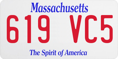 MA license plate 619VC5