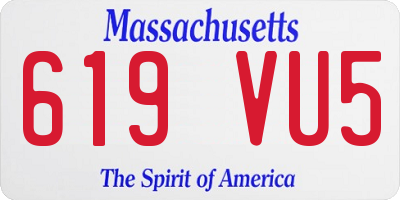 MA license plate 619VU5