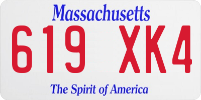 MA license plate 619XK4