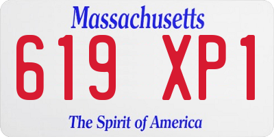 MA license plate 619XP1