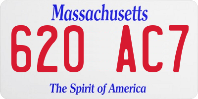 MA license plate 620AC7