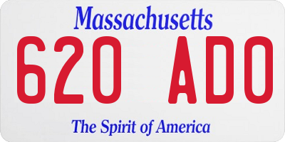MA license plate 620AD0