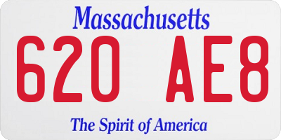 MA license plate 620AE8