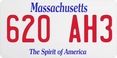 MA license plate 620AH3