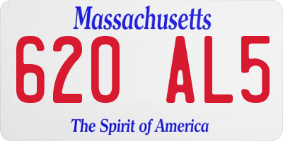 MA license plate 620AL5