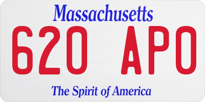 MA license plate 620AP0