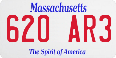 MA license plate 620AR3