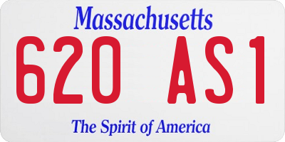 MA license plate 620AS1