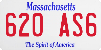 MA license plate 620AS6