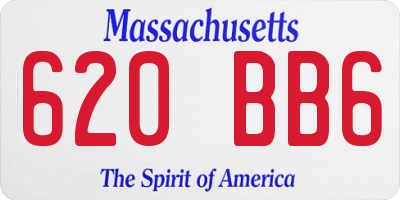 MA license plate 620BB6