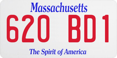 MA license plate 620BD1