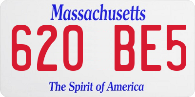 MA license plate 620BE5