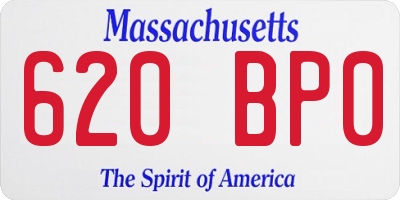 MA license plate 620BP0