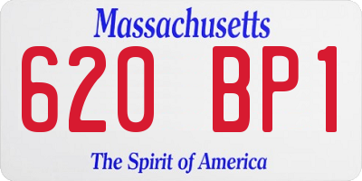 MA license plate 620BP1