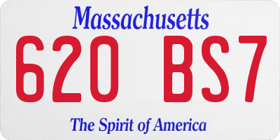 MA license plate 620BS7