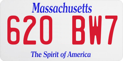 MA license plate 620BW7