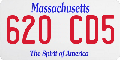 MA license plate 620CD5