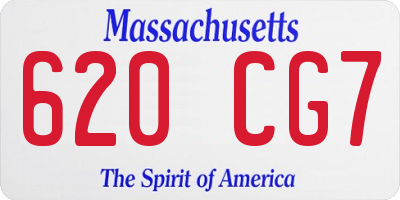 MA license plate 620CG7