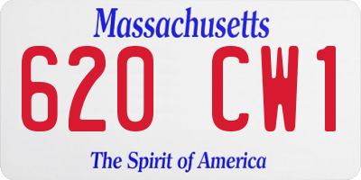 MA license plate 620CW1