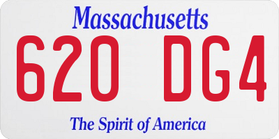 MA license plate 620DG4