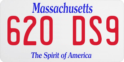 MA license plate 620DS9