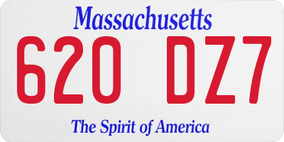 MA license plate 620DZ7