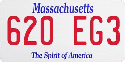 MA license plate 620EG3