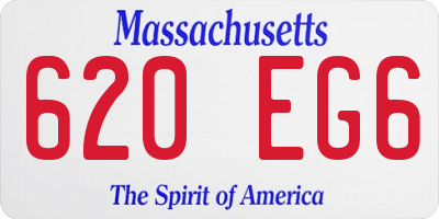 MA license plate 620EG6