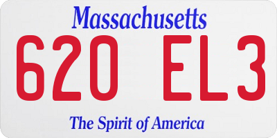 MA license plate 620EL3
