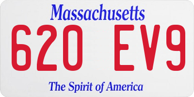 MA license plate 620EV9