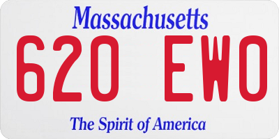 MA license plate 620EW0