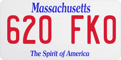 MA license plate 620FK0