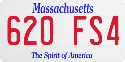 MA license plate 620FS4