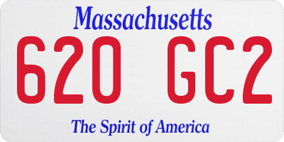 MA license plate 620GC2
