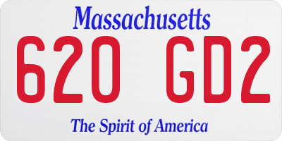 MA license plate 620GD2