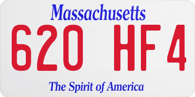 MA license plate 620HF4