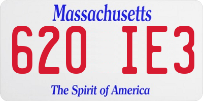MA license plate 620IE3