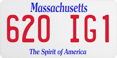 MA license plate 620IG1