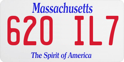 MA license plate 620IL7