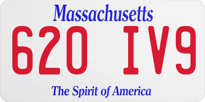 MA license plate 620IV9