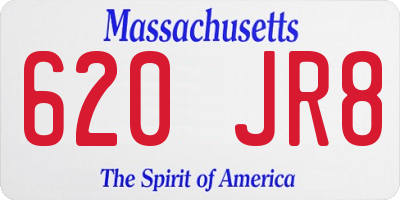 MA license plate 620JR8