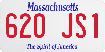 MA license plate 620JS1